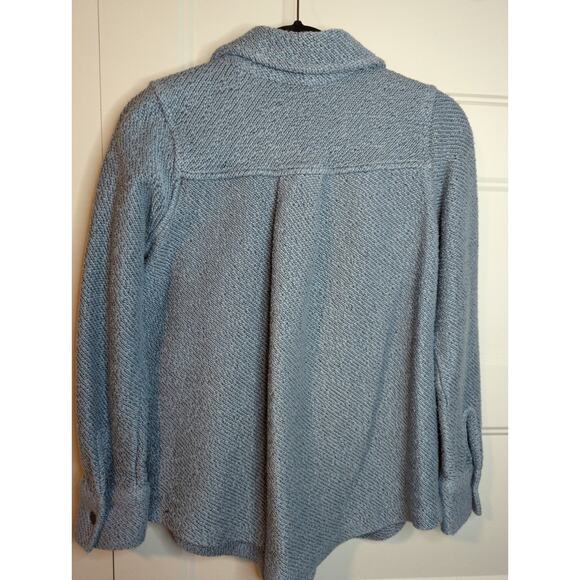 Soft Surroundings Blue Woven Snap Shacket size XS - Picture 5 of 5